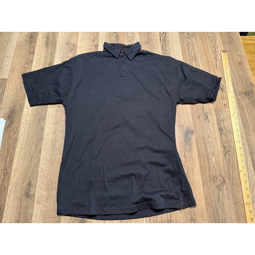 Burnside Polo Shirt Mens Large Black Adult Short Sleeve Solid Casual Excellent